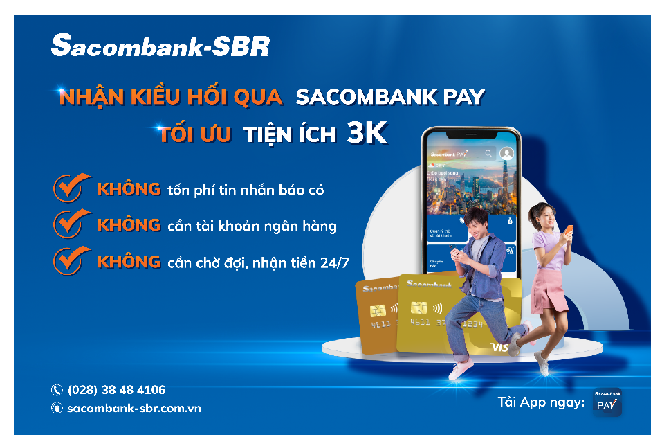 Sacombank-SBR triển khai phương thức nhận tiền kiều hối trên Sacombank Pay