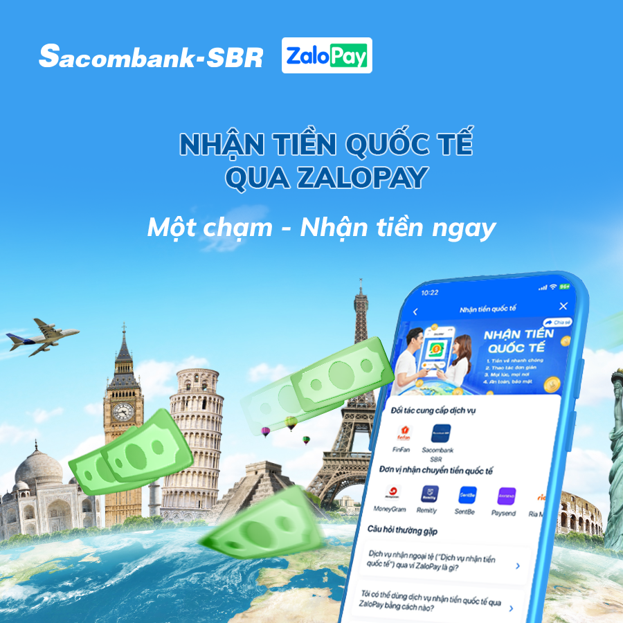 Sacombank-SBR hợp tác cùng ZaloPay: nâng cao trải nghiệm khách hàng trong giao dịch kiều hối